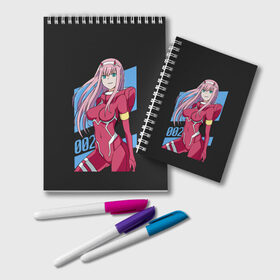 Блокнот с принтом ZeroTwo (Darling in the Franx) в Кировске, 100% бумага | 48 листов, плотность листов — 60 г/м2, плотность картонной обложки — 250 г/м2. Листы скреплены удобной пружинной спиралью. Цвет линий — светло-серый
 | Тематика изображения на принте: 002 | 02 | ahegao | anime | darling | franx | franxx | girl | girls | in | senpai | the | two | waifu | zero | zerotwo | аниме | ахегао | вайфу | девушка | семпай | сенпай | тян