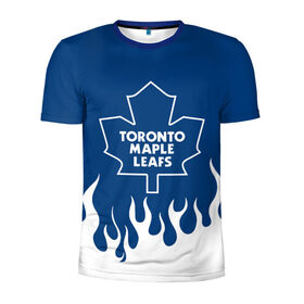 Мужская футболка 3D спортивная с принтом Торонто Мейпл Лифс в Кировске, 100% полиэстер с улучшенными характеристиками | приталенный силуэт, круглая горловина, широкие плечи, сужается к линии бедра | Тематика изображения на принте: hockey | maple leafs | nhl | toronto | toronto maple leafs | usa | мейпл лифс | нхл | спорт | сша | торонто | торонто мейпл лифс | хоккей | шайба