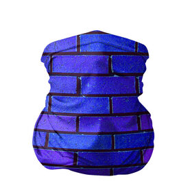 Бандана-труба 3D с принтом Brick в Кировске, 100% полиэстер, ткань с особыми свойствами — Activecool | плотность 150‒180 г/м2; хорошо тянется, но сохраняет форму | blue | brick | purple | texture | wall | кирпич | кирпичный | синий | стена | текстура | фиолетовый