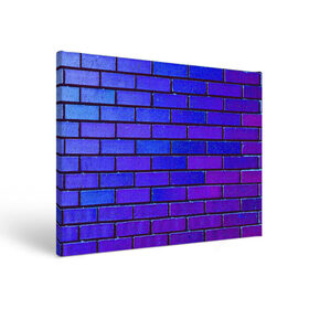 Холст прямоугольный с принтом Brick в Кировске, 100% ПВХ |  | blue | brick | purple | texture | wall | кирпич | кирпичный | синий | стена | текстура | фиолетовый