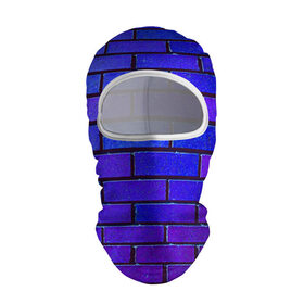 Балаклава 3D с принтом Brick в Кировске, 100% полиэстер, ткань с особыми свойствами — Activecool | плотность 150–180 г/м2; хорошо тянется, но при этом сохраняет форму. Закрывает шею, вокруг отверстия для глаз кайма. Единый размер | blue | brick | purple | texture | wall | кирпич | кирпичный | синий | стена | текстура | фиолетовый