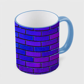 Кружка с принтом Brick в Кировске, керамика | ёмкость 330 мл | Тематика изображения на принте: blue | brick | purple | texture | wall | кирпич | кирпичный | синий | стена | текстура | фиолетовый