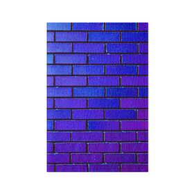 Обложка для паспорта матовая кожа с принтом Brick в Кировске, натуральная матовая кожа | размер 19,3 х 13,7 см; прозрачные пластиковые крепления | Тематика изображения на принте: blue | brick | purple | texture | wall | кирпич | кирпичный | синий | стена | текстура | фиолетовый