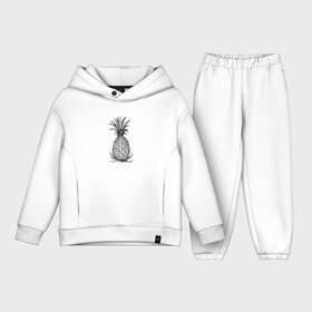 Детский костюм хлопок Oversize с принтом Ананас в Кировске,  |  | drawing | pineapple | ананас | моргенштерн | рисунок | фрукт | чб