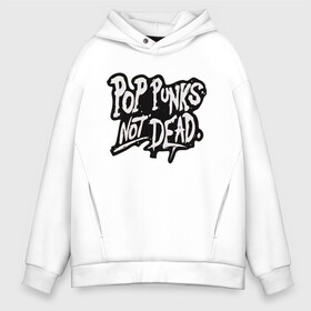 Мужское худи Oversize хлопок с принтом Pop Punks Not Dead в Кировске, френч-терри — 70% хлопок, 30% полиэстер. Мягкий теплый начес внутри —100% хлопок | боковые карманы, эластичные манжеты и нижняя кромка, капюшон на магнитной кнопке | 