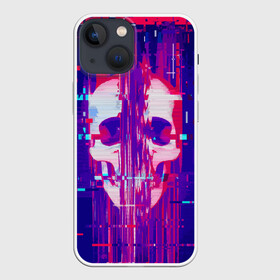 Чехол для iPhone 13 mini с принтом Skull glitch в Кировске,  |  | color | fashion | glitch | jaw | skull | vanguard | авангард | глитч | мода | пасть | цвет | череп