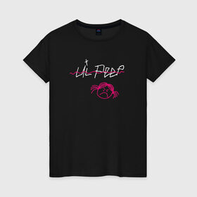 Женская футболка хлопок с принтом LIL PEEP (front & back) в Кировске, 100% хлопок | прямой крой, круглый вырез горловины, длина до линии бедер, слегка спущенное плечо | Тематика изображения на принте: lil peep | lil peep art | logo lil peep | love | rap | альбомы | лил пип | лове | лого | логтип | любовь | музыка | музыкант | паук | певец | рэп | рэпер | скорпион