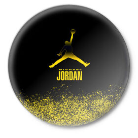 Значок с принтом Jordan в Кировске,  металл | круглая форма, металлическая застежка в виде булавки | air | jordan | michael | nba | баскетбол | баскетболист | джордан | джордан айр | игра | майкл | майкл джордан | мяч | спорт