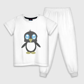 Детская пижама хлопок с принтом Пингвинчик в Кировске, 100% хлопок |  брюки и футболка прямого кроя, без карманов, на брюках мягкая резинка на поясе и по низу штанин
 | Тематика изображения на принте: chibi | cute | милый | няша | пингвин | пингвинчик | чиби