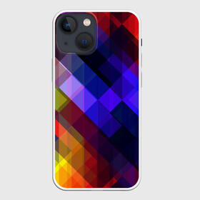 Чехол для iPhone 13 mini с принтом Горен в Кировске,  |  | abstraction | colorful | cubes | obliquely | stripes | texture | абстракция | кубы | наискось | полосы | разноцветный | текстура