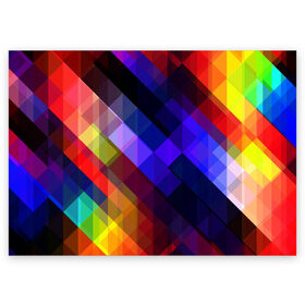 Поздравительная открытка с принтом Горен в Кировске, 100% бумага | плотность бумаги 280 г/м2, матовая, на обратной стороне линовка и место для марки
 | Тематика изображения на принте: abstraction | colorful | cubes | obliquely | stripes | texture | абстракция | кубы | наискось | полосы | разноцветный | текстура