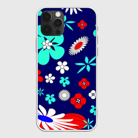 Чехол для iPhone 12 Pro Max с принтом Lorri в Кировске, Силикон |  | blue | flowers | leaves | patterns | summer | texture | летний | листки | синий | текстура | узоры | цветы