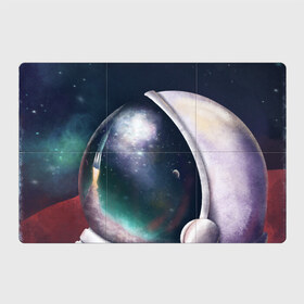 Магнитный плакат 3Х2 с принтом lone astronaut в Кировске, Полимерный материал с магнитным слоем | 6 деталей размером 9*9 см | astronaut | cosmos | space | universe | вселенная | исследования | космонавт | космос | марс | планеты | путешествия | ракета