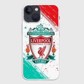 Чехол для iPhone 13 mini с принтом LIVERPOOL   Ливерпуль в Кировске,  |  | Тематика изображения на принте: club | footbal | liverpool | logo | знак | клуб | ливерпуль | логотип | логотипы | символ | символы | форма | футбол | футбольная | футбольный