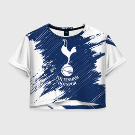 Женская футболка Crop-top 3D с принтом TOTTENHAM HOTSPUR / Тоттенхэм в Кировске, 100% полиэстер | круглая горловина, длина футболки до линии талии, рукава с отворотами | club | footbal | hotspur | logo | tottenham | знак | клуб | логотип | логотипы | символ | символы | тоттенхэм | форма | футбол | футбольная | футбольный | хотспур