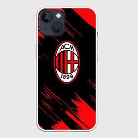 Чехол для iPhone 13 с принтом AC MILAN. в Кировске,  |  | fc | football | football club | milan | sport | милан | спорт | спортивные | униформа | фирменные цвета | фк | футбол | футбольный клуб