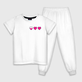 Детская пижама хлопок с принтом Здоровье pixel в Кировске, 100% хлопок |  брюки и футболка прямого кроя, без карманов, на брюках мягкая резинка на поясе и по низу штанин
 | Тематика изображения на принте: heart | heart pixel | здоровье | здоровье pixel | пиксельное сердце | пиксельные сердца | сердечко | сердечко пиксель | сердце | сердце пиксель