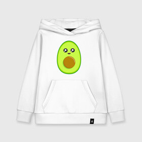 Детская толстовка хлопок с принтом Avocado Kawaii в Кировске, 100% хлопок | Круглый горловой вырез, эластичные манжеты, пояс, капюшен | Тематика изображения на принте: avocado | avokado | kawai | kawaii | авакадо | авокадо | каваи | кавай | кавайи | кавайный | милые создания | мимими | мимишный | овокадо | персея | растения | рисунок | фрукт | фрукты