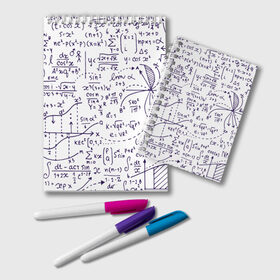 Блокнот с принтом Формулы в Кировске, 100% бумага | 48 листов, плотность листов — 60 г/м2, плотность картонной обложки — 250 г/м2. Листы скреплены удобной пружинной спиралью. Цвет линий — светло-серый
 | алгебра | математика | математические формулы | наука | научные формулы | формулы