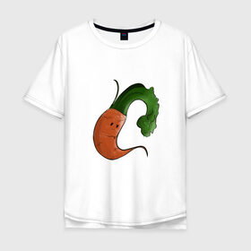 Мужская футболка хлопок Oversize с принтом Грустная морковка в Кировске, 100% хлопок | свободный крой, круглый ворот, “спинка” длиннее передней части | грусть | еда | морковка | эмоции