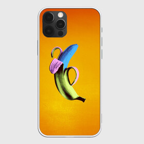 Чехол для iPhone 12 Pro Max с принтом Синий банан в Кировске, Силикон |  | Тематика изображения на принте: банан | без надписей | вкус | дизайн | еда | картинки | кожура | контраст | креатив | летняя | минимализм | необычный | прикол | рыжая | синий | сиреневая | теплая | фрукт | цветная | яркая