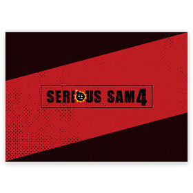 Поздравительная открытка с принтом SERIOUS SAM 4 / Крутой Сэм в Кировске, 100% бумага | плотность бумаги 280 г/м2, матовая, на обратной стороне линовка и место для марки
 | Тематика изображения на принте: 