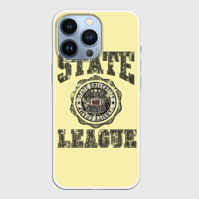 Чехол для iPhone 13 Pro с принтом State League в Кировске,  |  | Тематика изображения на принте: американский футбол | английский | винтаж | зож | логотип | надписи | ретро | спорт | спортивная | старый стиль | сша | текст | тренировки