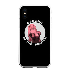 Чехол для iPhone XS Max матовый с принтом DARLING in the FRANXX в Кировске, Силикон | Область печати: задняя сторона чехла, без боковых панелей | 002 | 02 | cyber | cyberpunk | darling | franxx | japan | strelizia | two | zero | zerotwo | два | демон | дьявол | зеро | зероту | зеротул | итиго | ичиго | киберпанк | киборг | любимый | меха | милый | ноль | нольдва | робот | стрелиция | ту 