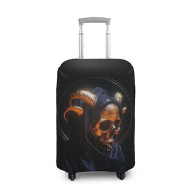 Чехол для чемодана 3D с принтом Golden skull | 1.1 в Кировске, 86% полиэфир, 14% спандекс | двустороннее нанесение принта, прорези для ручек и колес | cool | cyborg | decoration | fashion | fear | ghost | halloween | head | horror | robot | skeleton | skull | technology | голова | киборг | круто | мода | призрак | робот | скелет | технологии | ужас | украшение | хеллоуин | череп