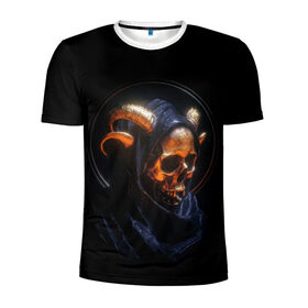 Мужская футболка 3D спортивная с принтом Golden skull | 1.1 в Кировске, 100% полиэстер с улучшенными характеристиками | приталенный силуэт, круглая горловина, широкие плечи, сужается к линии бедра | Тематика изображения на принте: cool | cyborg | decoration | fashion | fear | ghost | halloween | head | horror | robot | skeleton | skull | technology | голова | киборг | круто | мода | призрак | робот | скелет | технологии | ужас | украшение | хеллоуин | череп