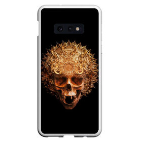 Чехол для Samsung S10E с принтом Golden skull | 1.2 в Кировске, Силикон | Область печати: задняя сторона чехла, без боковых панелей | 