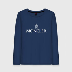 Женский лонгслив хлопок с принтом MONCLER в Кировске, 100% хлопок |  | Тематика изображения на принте: mancler | mankler | moncler | monkler | манклер | мода | монклер | тренд | хайповый | шмот