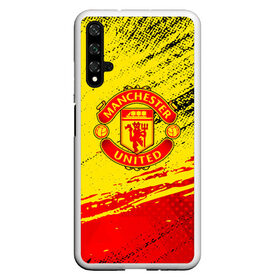 Чехол для Honor 20 с принтом MANCHESTER UNITED. в Кировске, Силикон | Область печати: задняя сторона чехла, без боковых панелей | fc | fcmu | football | football club | manchester united | red devils | sport | красные дьяволы | манчестер юнайтед | спорт | фк | фкмю | футбол | футбольный клуб