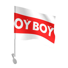 Флаг для автомобиля с принтом oyboy в Кировске, 100% полиэстер | Размер: 30*21 см | казахи | ойбой | сабуров | чбд | что было дальше | щербаков | юмор