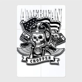 Магнитный плакат 2Х3 с принтом American chopper в Кировске, Полимерный материал с магнитным слоем | 6 деталей размером 9*9 см | flag | helmet | motorcycle | skull | usa | wings | крылья | мотоцикл | очки | сша | флаг | череп | шлем