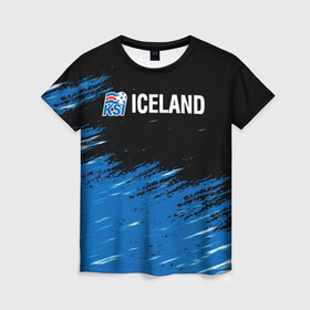 Женская футболка 3D с принтом KSI ICELAND. в Кировске, 100% полиэфир ( синтетическое хлопкоподобное полотно) | прямой крой, круглый вырез горловины, длина до линии бедер | 2019 | 2020 | fc | football | iceland | ksi | sport | исландия | кси | сборная исландии | спорт | спортивные | униформа | фирменные цвета | фк | футбол | футбольный клуб