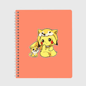 Тетрадь с принтом Pikachu Pika Pika в Кировске, 100% бумага | 48 листов, плотность листов — 60 г/м2, плотность картонной обложки — 250 г/м2. Листы скреплены сбоку удобной пружинной спиралью. Уголки страниц и обложки скругленные. Цвет линий — светло-серый
 | pika | pikachu | аниме | детская | детям | игры | молния | мышка | мышь | пика | пикачу | покемон | покемоны