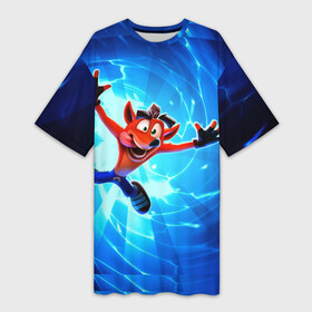 Платье-футболка 3D с принтом Crash Bandicoot в Кировске,  |  | crash bandicoot | краш | краш бандикут