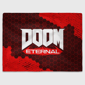 Плед 3D с принтом DOOM ETERNAL / ДУМ ЭТЕРНАЛ в Кировске, 100% полиэстер | закругленные углы, все края обработаны. Ткань не мнется и не растягивается | Тематика изображения на принте: bfg | brutal | doom | eternal | ethernal | game | games | logo | дум | игра | игры | лого | логотип | логотипы | символ | символы | этернал