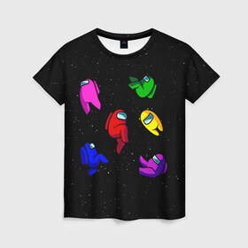 Женская футболка 3D с принтом Among Us в Кировске, 100% полиэфир ( синтетическое хлопкоподобное полотно) | прямой крой, круглый вырез горловины, длина до линии бедер | among | among us | crewmate | game | impistor | space | us | vote | выживший | игра | космос | невиновный | предатель | самозванец
