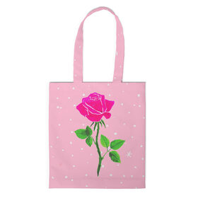 Сумка 3D повседневная с принтом Роза на розовом в Кировске, 100% полиэстер | Плотность: 200 г/м2; Размер: 34×35 см; Высота лямок: 30 см | женственно | красота | роза | розовый | снежинки | фуксия | цветок | шик
