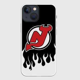 Чехол для iPhone 13 mini с принтом Нью Джерси Девилз в Кировске,  |  | devils | hockey | new jersey | new jersey devils | nhl | usa | девилз | нхл | нью джерси | нью джерси девилз | спорт | сша | хоккей | шайба