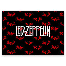 Поздравительная открытка с принтом Led Zeppelin. в Кировске, 100% бумага | плотность бумаги 280 г/м2, матовая, на обратной стороне линовка и место для марки
 | Тематика изображения на принте: 