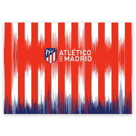 Поздравительная открытка с принтом ATLETICO MADRID. в Кировске, 100% бумага | плотность бумаги 280 г/м2, матовая, на обратной стороне линовка и место для марки
 | atletico madrid | fc | football | football club | sport | атлетико мадрид | испанский футбольный клуб | мадрид | спорт | уефа | униформа | фирменные цвета | фк | футбол | футбольный клуб