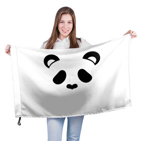 Флаг 3D с принтом Panda в Кировске, 100% полиэстер | плотность ткани — 95 г/м2, размер — 67 х 109 см. Принт наносится с одной стороны | panda | животные | медведь | мишка | панда