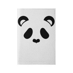 Обложка для паспорта матовая кожа с принтом Panda в Кировске, натуральная матовая кожа | размер 19,3 х 13,7 см; прозрачные пластиковые крепления | Тематика изображения на принте: panda | животные | медведь | мишка | панда