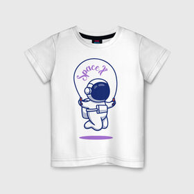 Детская футболка хлопок с принтом SpaceX в Кировске, 100% хлопок | круглый вырез горловины, полуприлегающий силуэт, длина до линии бедер | astronaut | space | spacesuit | космонавт | космос | скафандр