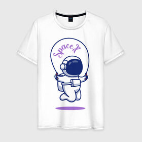 Мужская футболка хлопок с принтом SpaceX в Кировске, 100% хлопок | прямой крой, круглый вырез горловины, длина до линии бедер, слегка спущенное плечо. | astronaut | space | spacesuit | космонавт | космос | скафандр