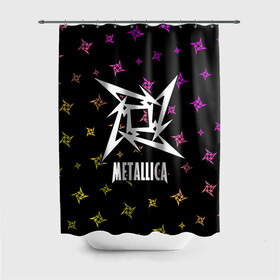 Штора 3D для ванной с принтом METALLICA / МЕТАЛЛИКА в Кировске, 100% полиэстер | плотность материала — 100 г/м2. Стандартный размер — 146 см х 180 см. По верхнему краю — пластиковые люверсы для креплений. В комплекте 10 пластиковых колец | hetfield | james | logo | metal | metalica | metallica | music | rock | star | джеймс | звезда | знак | ларс | лого | логотип | логотипы | метал | металика | металлика | музыка | рок | символ | символы | ульрих | хэтфилд