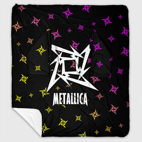 Плед с рукавами с принтом METALLICA МЕТАЛЛИКА в Кировске, 100% полиэстер | Закругленные углы, все края обработаны. Ткань не мнется и не растягивается. Размер 170*145 | hetfield | james | logo | metal | metalica | metallica | music | rock | star | джеймс | звезда | знак | ларс | лого | логотип | логотипы | метал | металика | металлика | музыка | рок | символ | символы | ульрих | хэтфилд